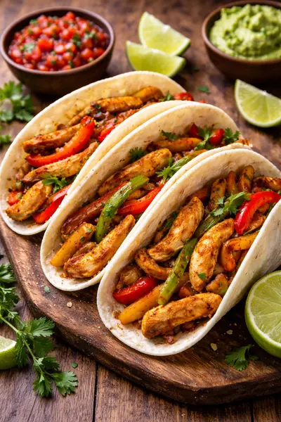 Fajitas de pollo caseras jugosas