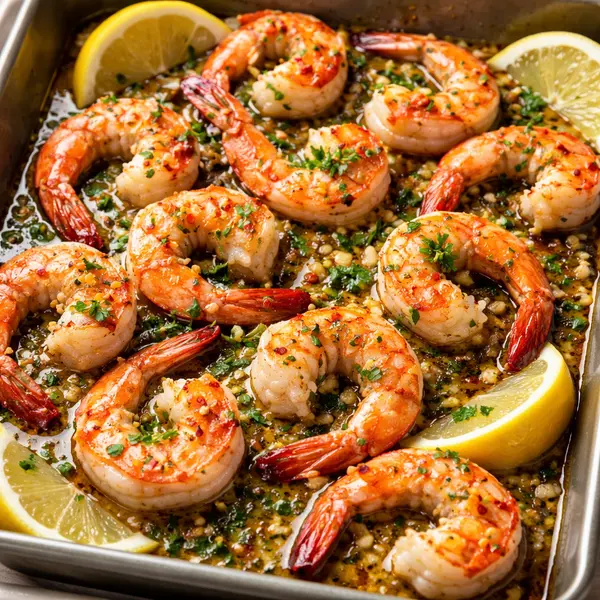 Gambas al horno con ajo y limón