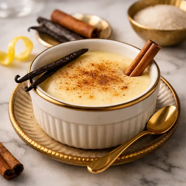 Leche cremada gourmet con vainilla y canela