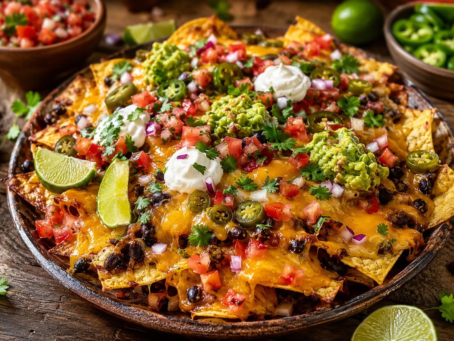 Nachos al horno con queso