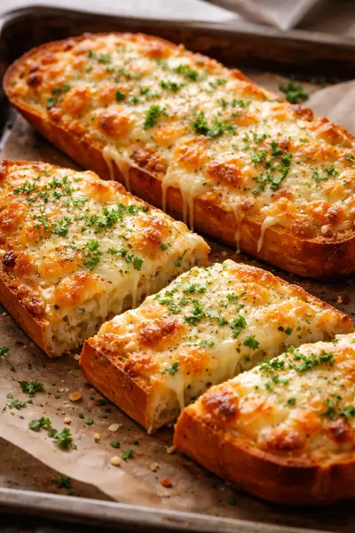 Pan de ajo con queso gratinado