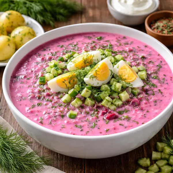 Sopa fría de remolacha (Šaltibarščiai)